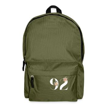 92nd Anniversary Flowers (Gift of 92 years) - Backpack - olive green - Front