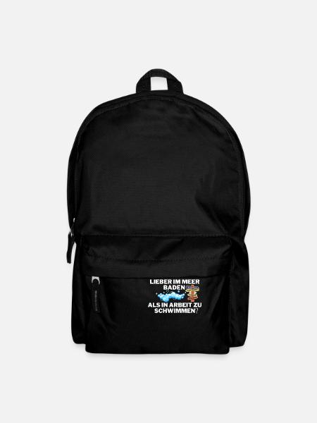 Lieber im Meer baden, als in Arbeit zu schwimmen! - Rucksack - Schwarz