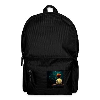 Kleiner Junge, Der Am Rande Des Universums Sitzt - Rucksack - Schwarz - Vorne