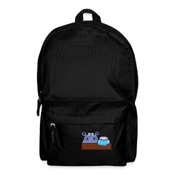 hippo hippo fish aquarium glass goldfish animal - Backpack - black - Front