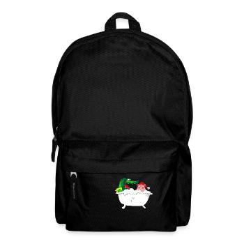 crocodile hippo bathtub christmas christmas - Backpack - black - Front