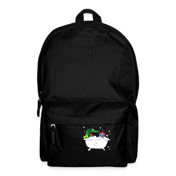 nilpferd badewanne schnee hippo baden kinder kids - Rucksack - Schwarz - Vorne