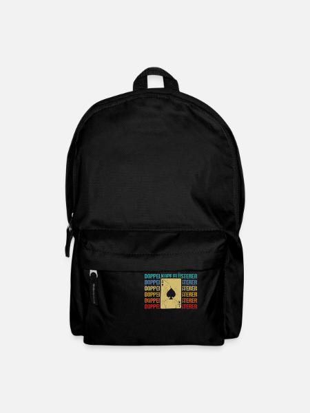 Doppelkopf Flüsterer Kartenspiel Retro - Rucksack - Schwarz