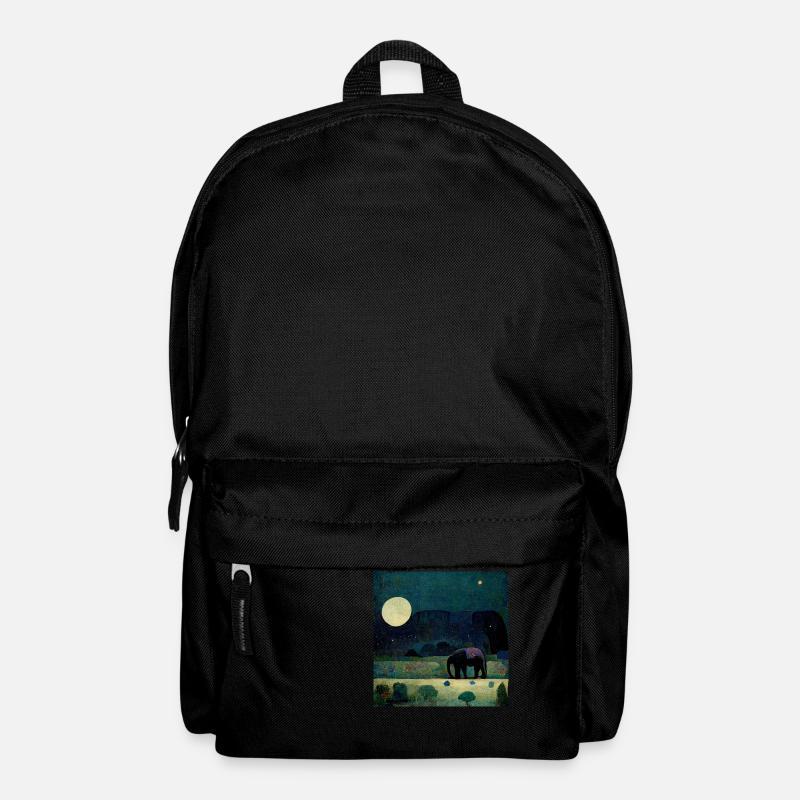 An elephant in the full moon walk - Backpack - black
