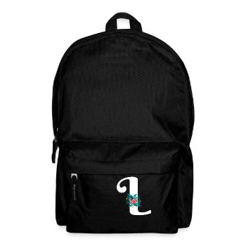 Buchstabe L geblümt - Rucksack - Schwarz - Vorne