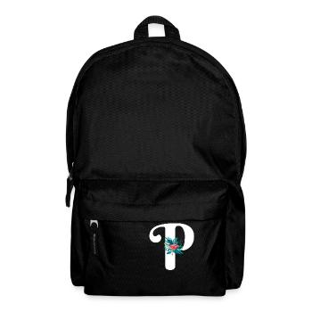 Buchstabe P blumig - Rucksack - Schwarz - Vorne