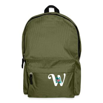 Buchstabe W geblüht - Rucksack - Olivgrün - Vorne