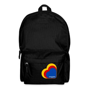 Cœur végétalien rétro - Sac à dos - noir - Devant
