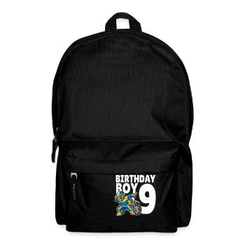 Motocross Bike Boy Tee 9 Years Old T Shirt - Rucksack - Schwarz - Vorne