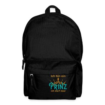 ich bin ein Prinz ich darf das - Lustiger Spruch - Rucksack - Schwarz - Vorne