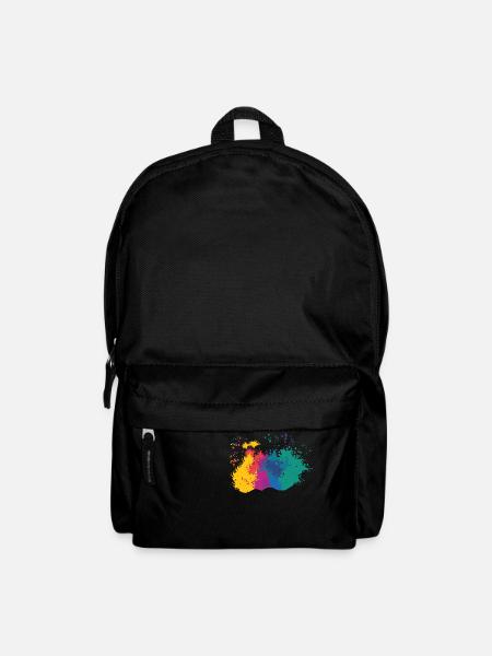 Farbkleckse Kleckse Farbspritzer Maler Geschenk - Rucksack - Schwarz