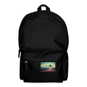 Landschaft mit Bergen und einem Fluss im Tal - Rucksack - Schwarz - Vorne
