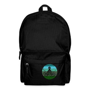 Green Blue Octopus Retro Artwork Sunrise - Backpack - black - Front