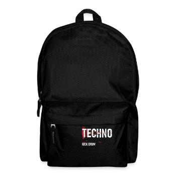 Techno Kick Drum - キックドラム - Rucksack - Schwarz - Vorne