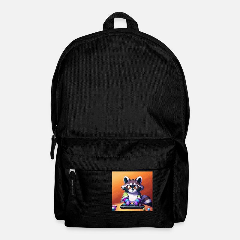 racoon playing computer games - Rucksack - Schwarz