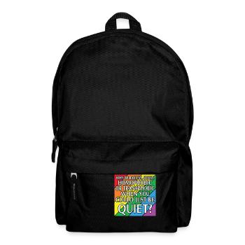 LBGT Flag Gay Pride Human pourrait juste être tranquille - Sac à dos - noir - Devant