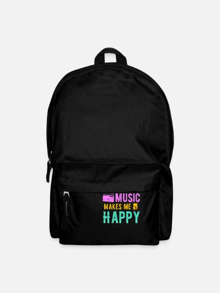 Music makes me happy - Backpack - black