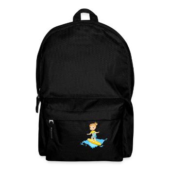 Surferin mit Korsett - Rucksack - Schwarz - Vorne