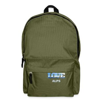 Alps Love Alps Mountains Gift Photo Holiday - Backpack - olive green - Front