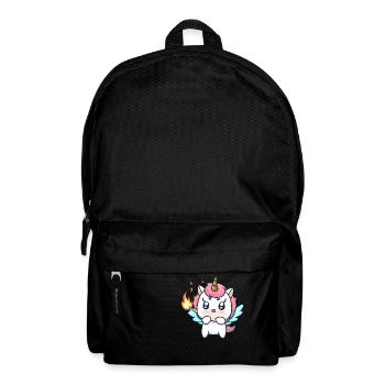 00230 verzücktes Einhorn mit Flügel und Feuer - Rucksack - Schwarz - Vorne
