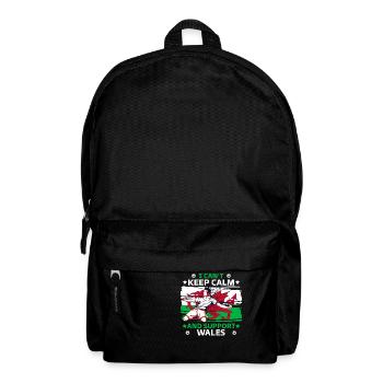 stay calm and support Wales - Backpack - black - Front