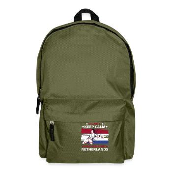 stay calm and support the Netherlands - Backpack - olive green - Front