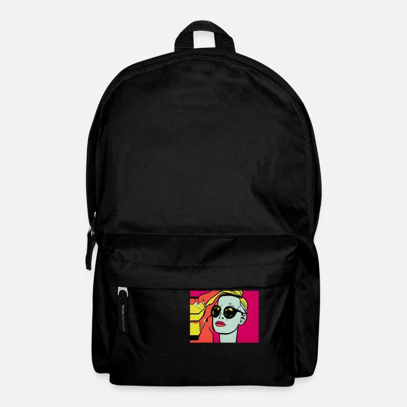 Pop Art - Woman with sunglasses - Backpack - black