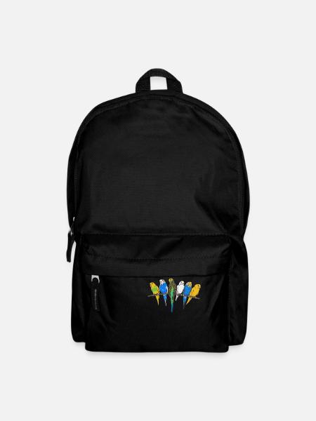 Wellensittich Sittich Vogel Haustier Geschenk - Rucksack - Schwarz