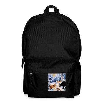 Waldtiere - Rucksack - Schwarz - Vorne