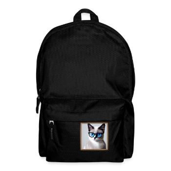 Süße Katze Max mit Brille - Rucksack - Schwarz - Vorne