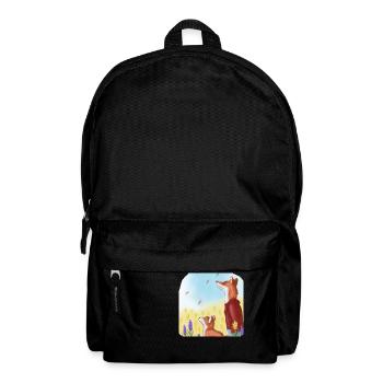 Vater Fuchs und Sohn Fuchs - Rucksack - Schwarz - Vorne