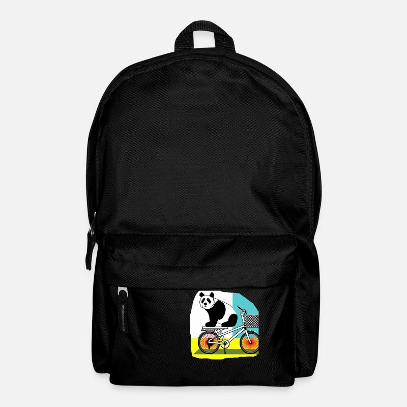 Panda learns to ride a bike - Backpack - black