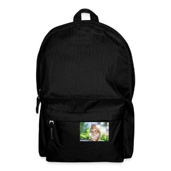 Eating Grey squirrel Grauhörnchen Sciurus carolin - Backpack - black - Front