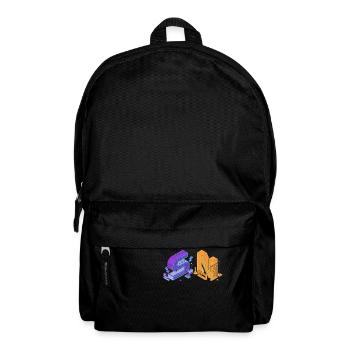 SasuNaru letters in purple and orange - Narusasu - Backpack - black - Front