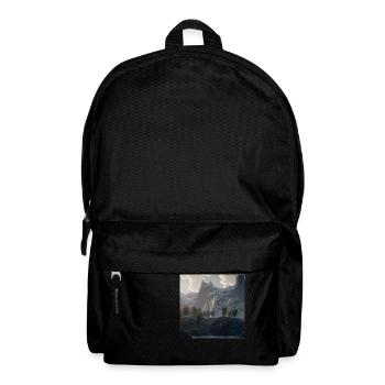 Beautiful mountain landscape in the fog - Backpack - black - Front
