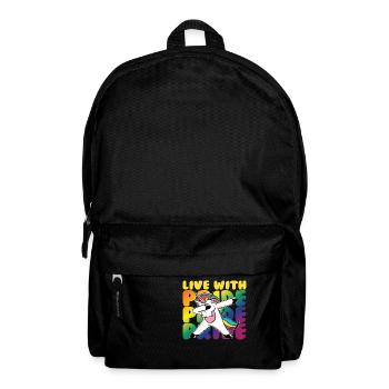 Live with Pride Einhorn Unicorn - Rucksack - Schwarz - Vorne