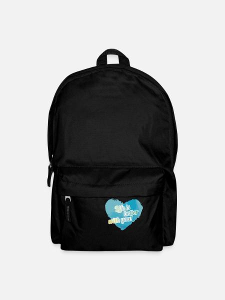Leben mit dir ist besser - Rucksack - Schwarz