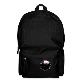 Atlantic City New Jersey USA Flagge Skyline Silhouet - Rucksack - Schwarz - Vorne