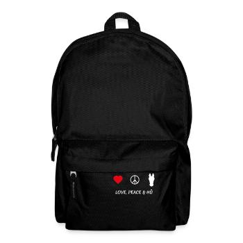 LOVE PEACE & HÜ - Rucksack - Schwarz - Vorne