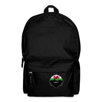 Drapeau Pays de Galles Cardiff Skyline Voyage Silhouette - Sac à dos - noir - Devant
