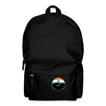Delhi India Flag Skyline Silhouette Travel - Backpack - black - Front