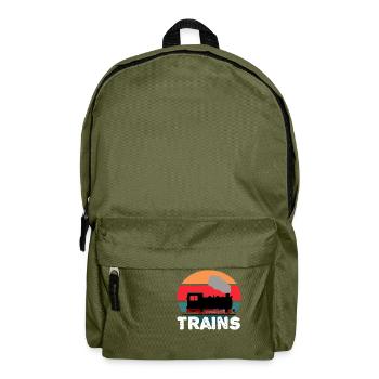 trains locomotive à vapeur locomotive à vapeur enfants - Sac à dos - vert olive - Devant