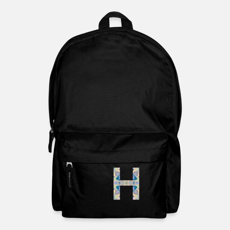 Letter H in mandala - Backpack - black