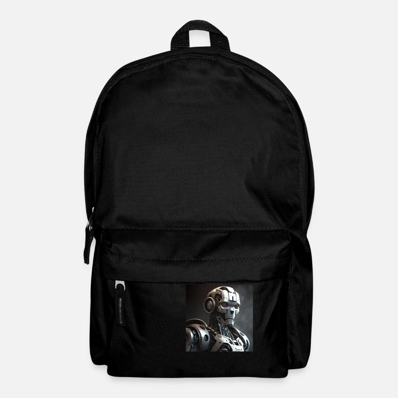 Red-eyed cyborg robot - Backpack - black