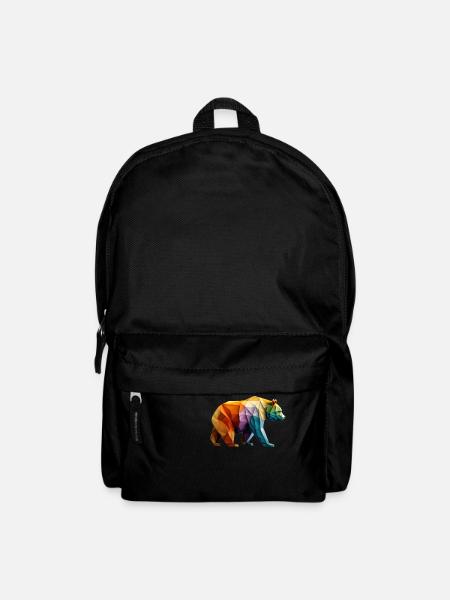 Origami Bear Bär Kunst Geometrie Moderne Arty - Rucksack - Schwarz