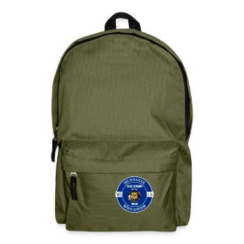 Milwaukee Wisconsin Flagge USA Reise Souvenir Abzeichen - Rucksack - Olivgrün - Vorne