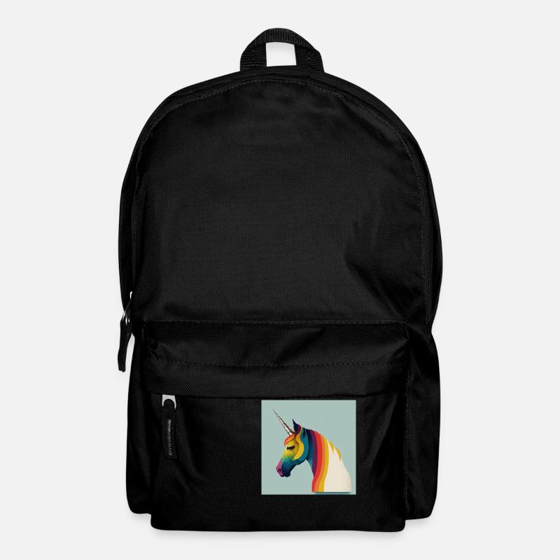 Illustration Einhorn 70er Jahre Farben Kunststil - Rucksack - Schwarz