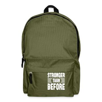 Stronger Than Before - Backpack - olive green - Front