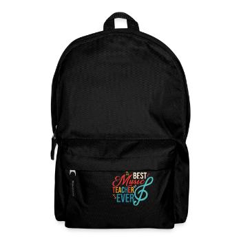 Best Music Teacher Ever Education Notes Instrument - Backpack - black - Front