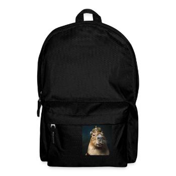 Capybara with crown - Backpack - black - Front